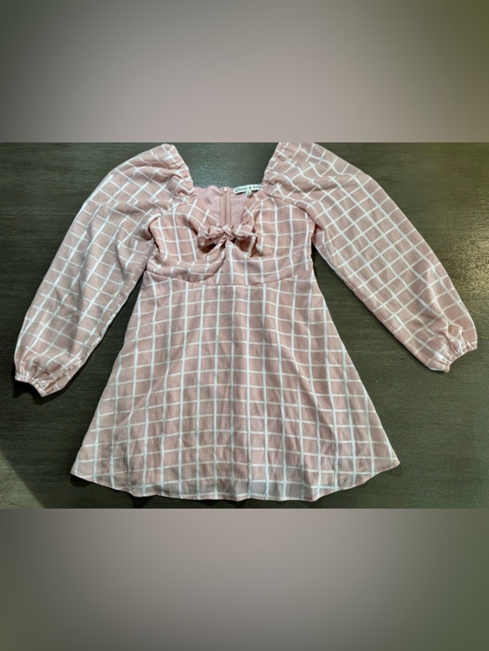 Allison & Kelly Pink Checkered Mini Dress A Line L